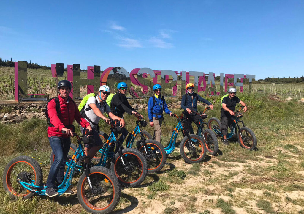 balade viticole au chateau l'hospitalet de narbonne avec Trottup
